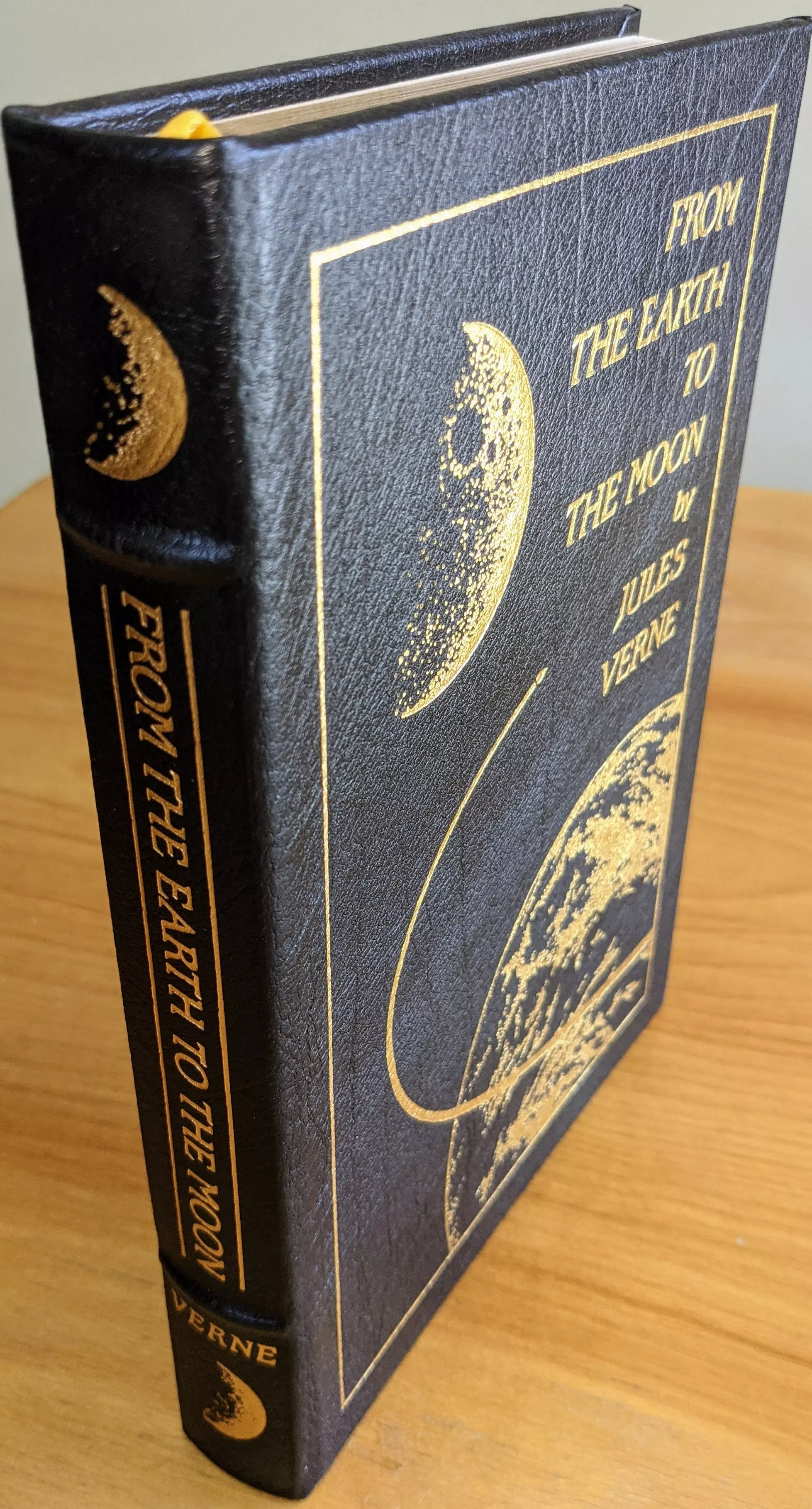 Stunning Black Leather Bound hardback book with hubbed spine, cover artwork in 22kt gold, printed on archival paper with gold gilded edges, smyth sewing & concealed muslin joints
	  - original artwork by Robert Shore